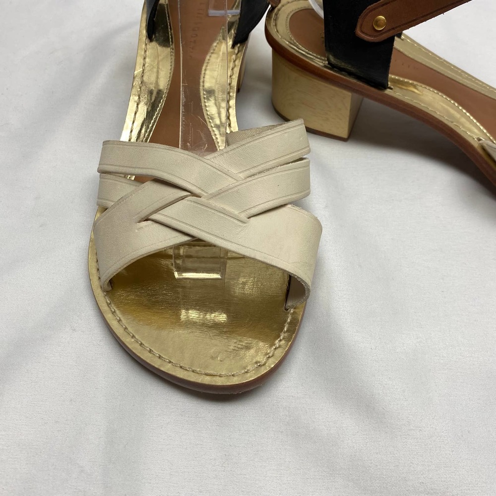 Leifsdottir Mabli Heels Sandal Black Brown Biege Leather Women's Size 41/ US 10 - Picture 2 of 11